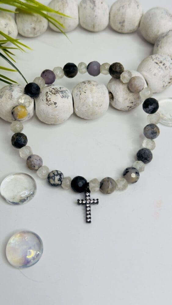 Opals with Black Cross & Pave Crystals