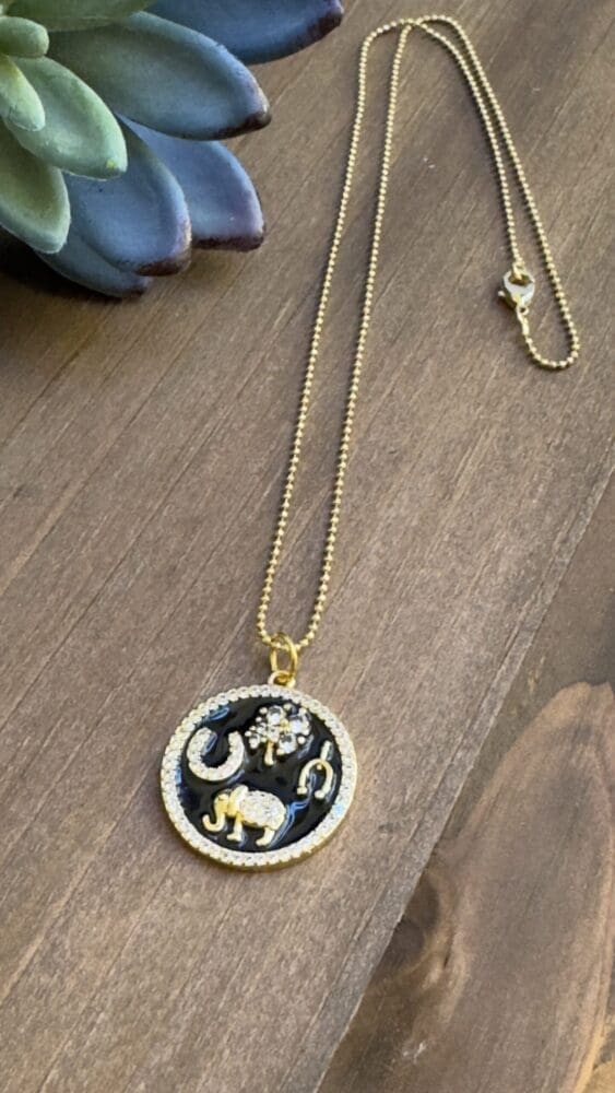 Ball Chain with Gold Lucky Symbols