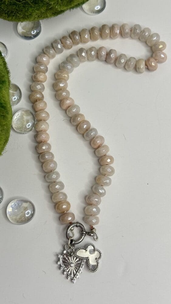 Plated Aventurine With Heart & Butterfly Charms