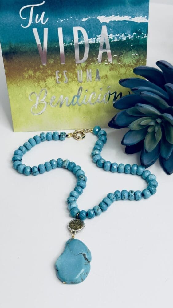 Silk Knotted with Chunky Howlite Pendant and Gold/Silver Charm