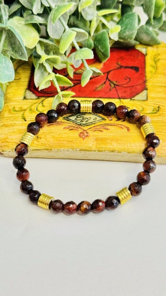 Tiger Eye with Gold Disc Beads