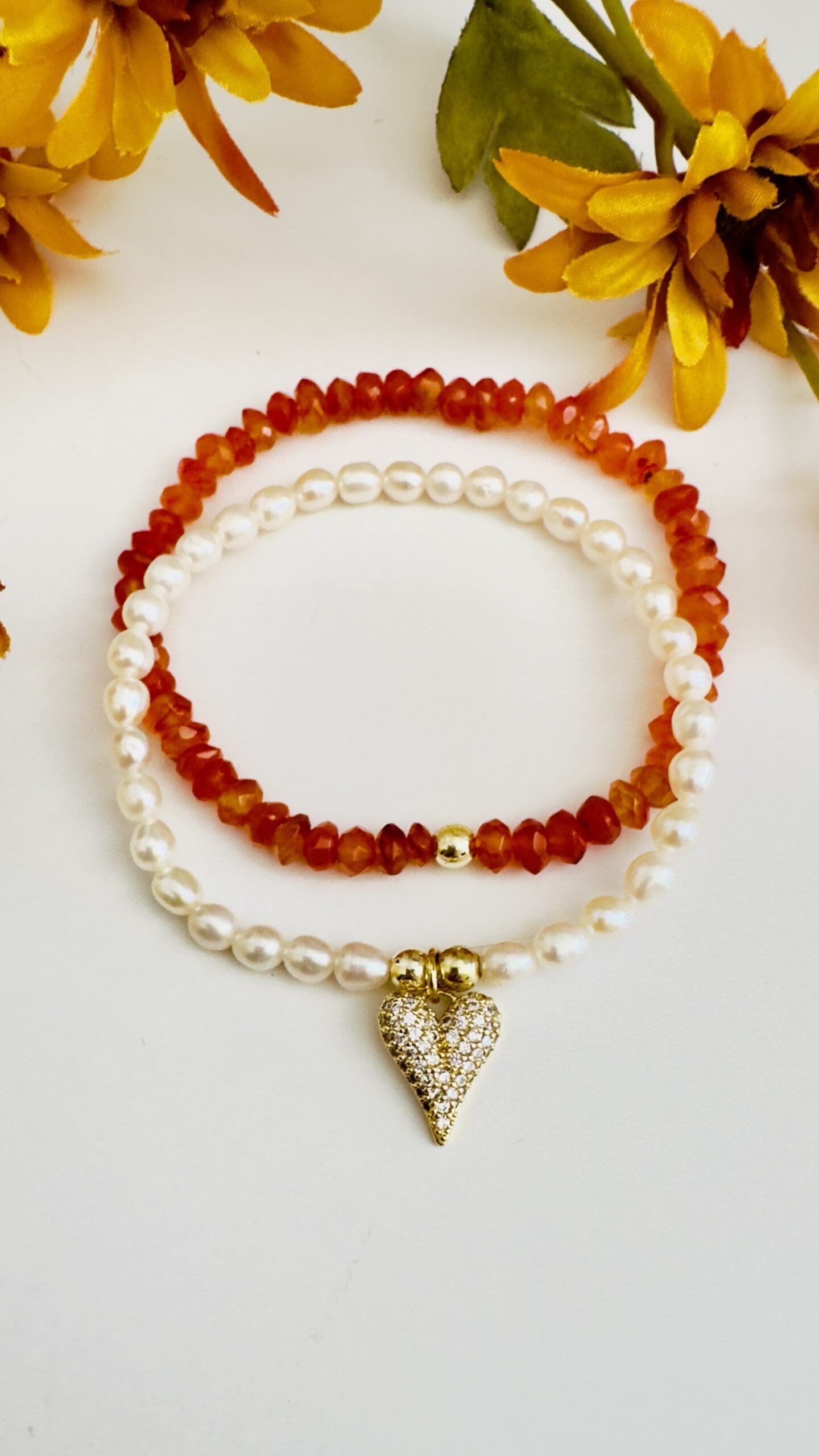 Freshwater pearl w/heart Faceted citrine