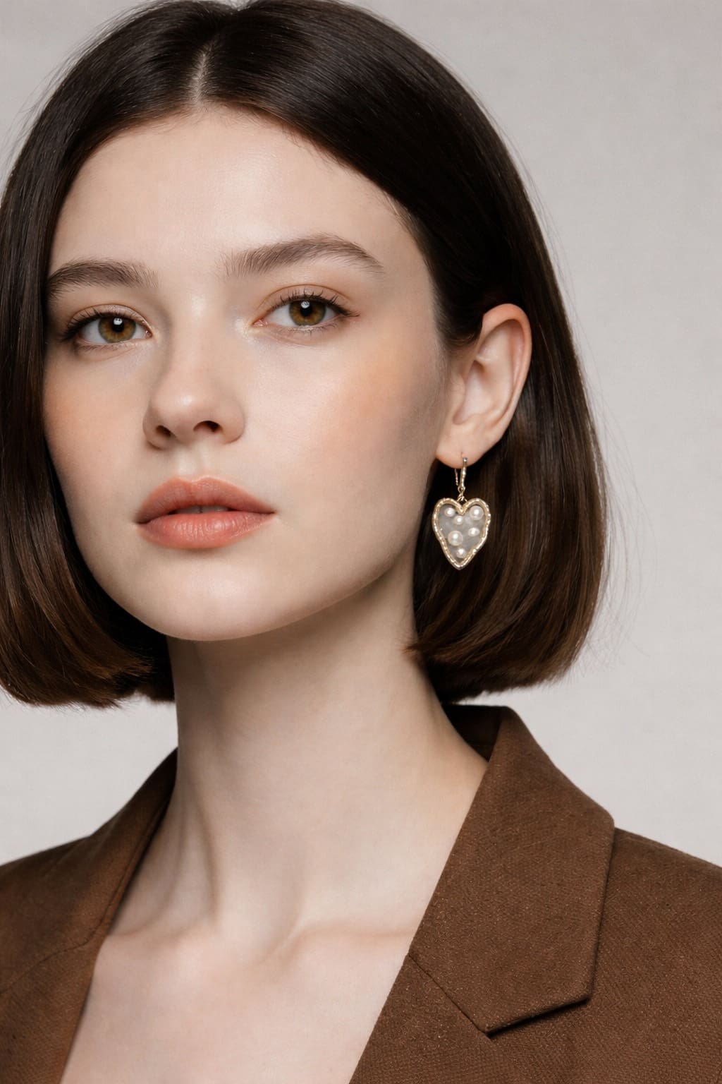 Heart Earrings with Pearls