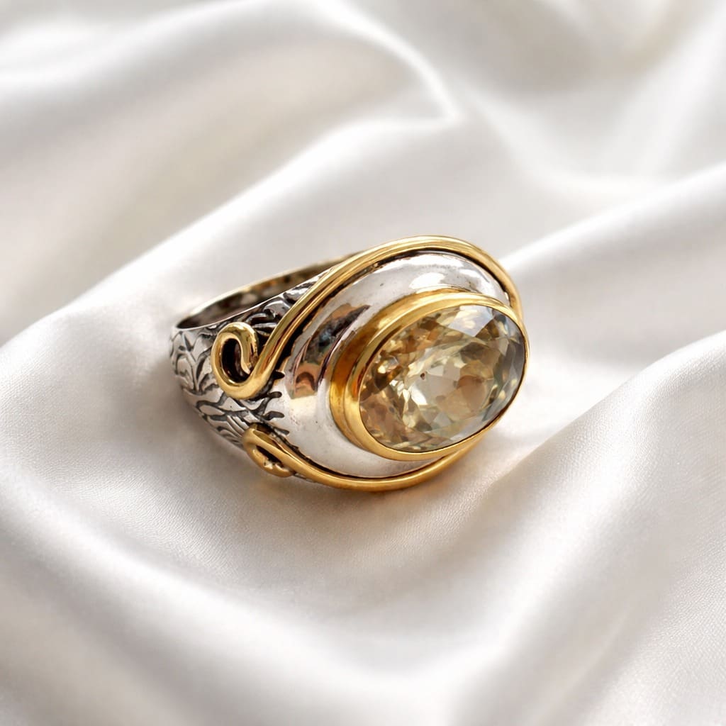 Sterling Silver with Genuine Citrine Stone